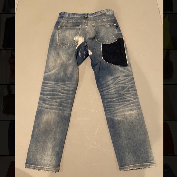 PILCRO patchwork distressed straight leg blue jeans- 26 waist - Picture 2 of 2